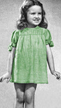 Girls Dress with Gathered Skirt Knitting Pattern Sz 6