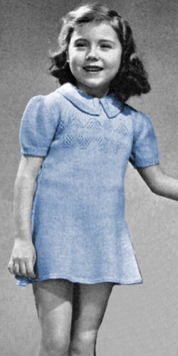 Girls Flared Dress Knitting Pattern Sz 6