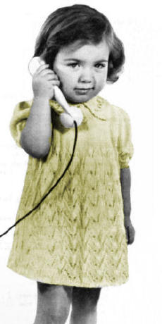 Girls Patterned Dress Knitting Pattern Sz 2
