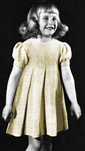 Girls Dress with Skirt Panels Knitting Pattern Sz 6