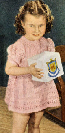 Girls Lace & Smocked Dress Knitting Pattern Sz 3-4