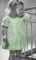 Lacy Patterned Baby Dress Knitting Pattern