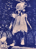 Girls Dress & Bonnet Crochet Pattern Sz 2 - 3