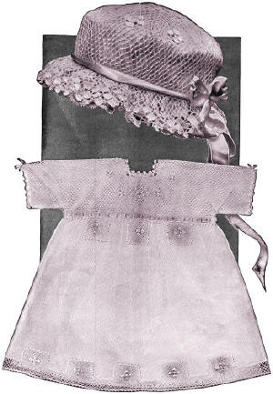 Girls Dress & Hat Antique Crochet Pattern Sz 2