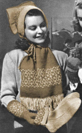 Dutch Hat, Mitts, Scarf & Socks Knitting Pattern