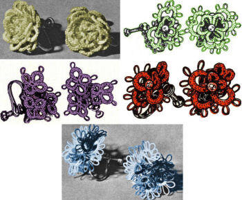Tatted Earrings Lot 5 Tatting Patterns