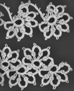 Half Flower Edging & Insertion Tatting Pattern