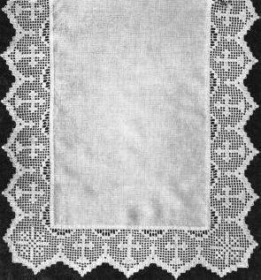 Repeating Crosses Edging Filet Crochet Pattern