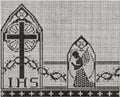 Cross, IHS & Angel Edging Filet Crochet Pattern