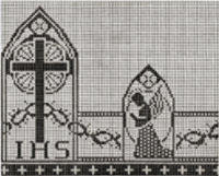 Cross, IHS & Angel Edging Filet Crochet Pattern