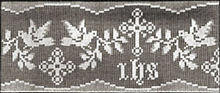 Cross, Dove & IHS Edging Shadow Filet Crochet Pattern
