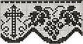 Cross & Grapes Edging Filet Crochet Pattern