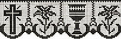 Cross, Chalice & Palms Edging Filet Crochet Pattern