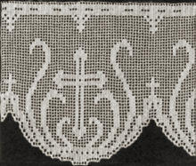 Cross and Palm Edging Filet Crochet Pattern