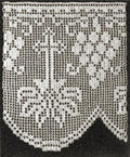 Cross & Grapes Edging Filet Crochet Pattern