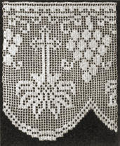 Cross & Grapes Edging Filet Crochet Pattern