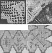 Cross and IHS Edging Filet Crochet Pattern