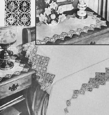 Motif Edging for Bedroom Set Crochet Pattern