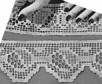 Buckle Edging and Insertion Filet Crochet Pattern