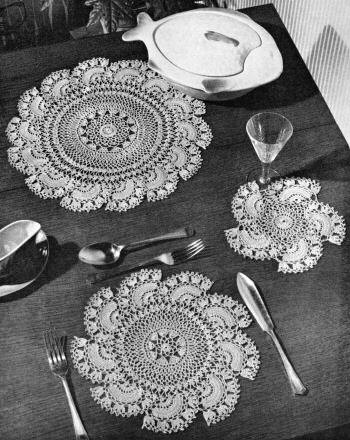 Fan Doily Table Setting Crochet Pattern