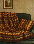 Featherstitch Afghan & Cushion Knitting Pattern