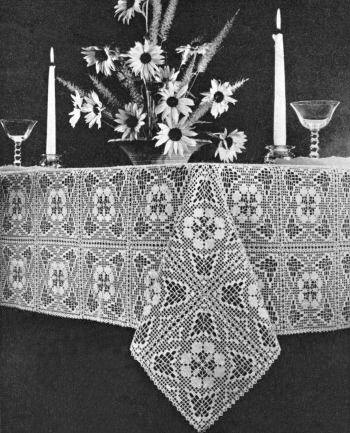 Geometric Motif Tablecloth Crochet Pattern