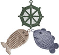 3 Boating & Fishing Trivets or Pot Holders Crochet Pattern