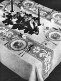 Flower Banding Tablecloth Filet Crochet Pattern