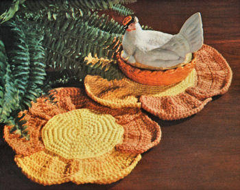 Flower Trivet or Pot Holder Crochet Pattern