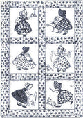 Old Fashioned Girl Appliques or Embroidery Quilt Transfer Pattern