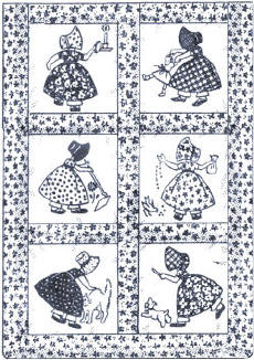Old Fashioned Girl Appliques or Embroidery Quilt Transfer Pattern
