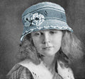 Girls Hat with Brim & Roses Antique Crochet Pattern