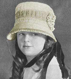 Girls Poke Bonnet Hat Antique Crochet Pattern