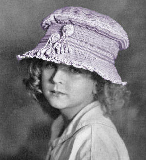 Girls Hat with Fluted Brim Antique Crochet Pattern