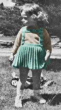 Girls Sweater & Ribbed Skirt with Suspenders Knitting Pattern Sz 2-4