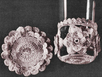 Roses Coasters & Glass Jackets Crochet Pattern