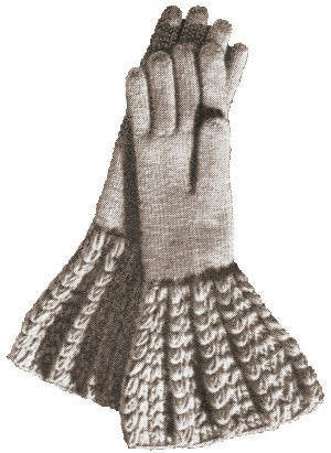 Gloves with Long Patterned Cuff Knitting Pattern
