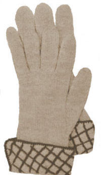 Gloves with Patterned Cuff Crochet Pattern Sz M L