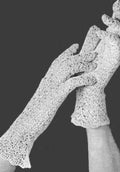 Dressy Shell Mesh Cotton Gloves Crochet Pattern Sz 6 1/2