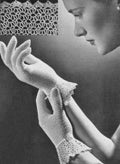 Mesh Cotton Gloves with Flared Cuff Crochet Pattern Size 6 1/2