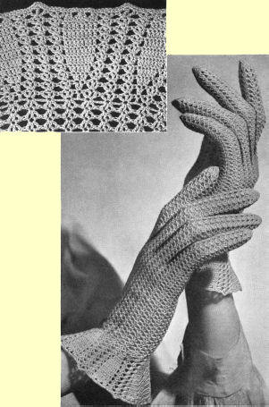 Shell Cotton Gloves with Flared Cuff Crochet Pattern