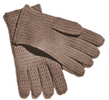 Men Gloves with Patterned Back Crochet Pattern S M L