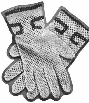 Cotton Mesh Gloves with Contrast Edging Crochet Pattern