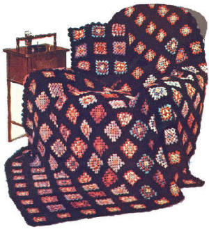 4 Granny Squares Afghan Crochet Pattern