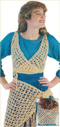 Mesh Midriff Halter Top & Shawl Crochet Pattern