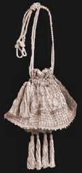 Lacy Design Drawstring Handbag Antique Crochet Pattern