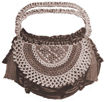 Handbag with Semi-Circle Mesh Design Antique Crochet Pattern