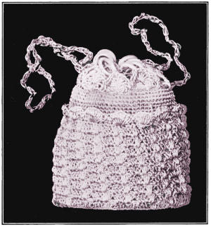 Drawstring Handbag Antique Crochet Pattern