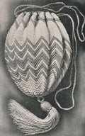 Drawstring Handbag in Zig Zag Design Antique Crochet Pattern