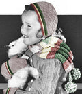 Girl's Cap, Scarf & Mitts Set Knitting Pattern 4-6
